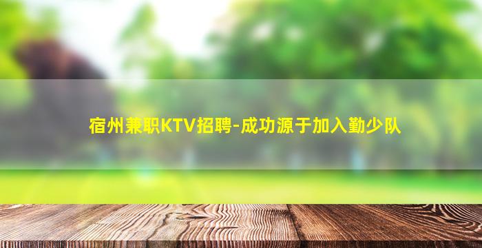 宿州兼职KTV招聘-成功源于加入勤少队